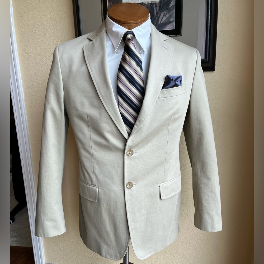 Banana Republic All Cotton Tan Jacket Size 38R Modern Fit - Picture 2 of 14